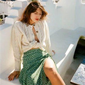 Rouje Lino Cardigan Sweater in Ivory /Cream size 36